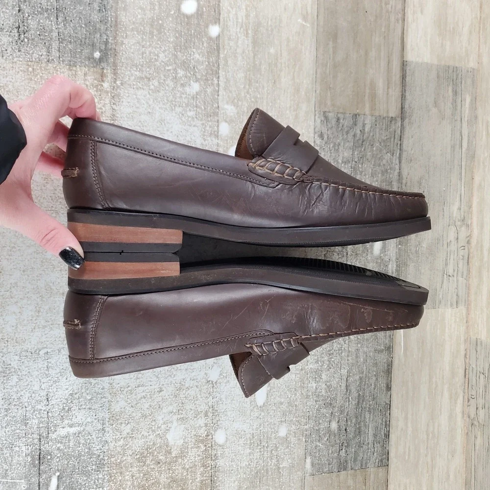 Florsheim Berkley Flex Mens Penny Loafers Sz 7.5 3E Brown Slip On Round Toe‎